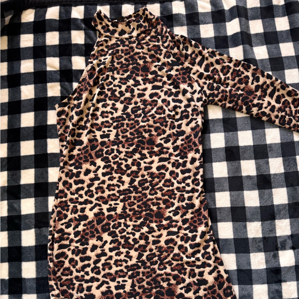 SHEIN Animal Print Long Sleeve Dress